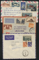 FRANCE: 3 Airmail Covers Sent To Brazil Between 1934 And 1968 With Nice Postages, VF General Quality! - Sonstige & Ohne Zuordnung