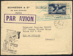 FRANCE: Airmail Cover Sent From Paris To Rio De Janeiro On 4/MAR/1948, With Special Cachet Commemorating The 20th Annive - Otros & Sin Clasificación