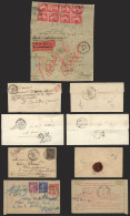 FRANCE: Entire Letter Used In 1842 + Folded Cover Of 1852 + Cover Of 1890 Franked With 25c. + Telegraph Lettercard Used  - Otros & Sin Clasificación