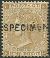 GREAT BRITAIN: Sc.40, 1862 9p. With SPECIMEN Overprint, Mint Without Gum, Minor Defect And Repair, VF Appearance, Low St - Autres & Non Classés