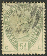 GREAT BRITAIN: Sc.104, 1883/4 5p. Green, Used, Good Example! - Other & Unclassified