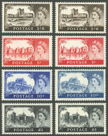 GREAT BRITAIN: Yvert 351/354 + 351A/354A, 1959 And 1963 Elizabeth II And Castles, Printings Of De La Rue And Bradbury Wi - Other & Unclassified