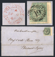 GREAT BRITAIN: 9/SE/1861 LONDON - Buenos Aires: Folded Cover Franked By Sc.28 (corner Defect), With Numeral "19" Cancel, - Sonstige & Ohne Zuordnung