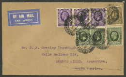 GREAT BRITAIN: Airmail Cover Sent To Argentina On 20/NO/1936 With Very Nice 3-color Postage, By Air France (with Transit - Other & Unclassified