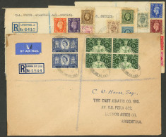 GREAT BRITAIN: 3 Registered Airmail Covers Sent To La Havana (Cuba) In AU/1939 + Another One Of 1953 To Argentina, Nice  - Otros & Sin Clasificación