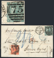 GREAT BRITAIN: 22/AP/1869 BIRMINGHAM - Buenos Aires: Folded Cover (endorsed "per French Packet") Franked By Sc.43 + 54 P - Altri & Non Classificati