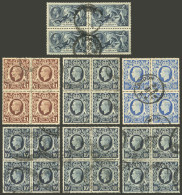 GREAT BRITAIN: Lot Of Stamps Of High Value In Used Blocks Of 4, In General Of Fine To Very Fine Quality, Scott Catalog V - Sonstige & Ohne Zuordnung