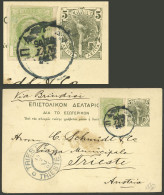 GREECE: Postal Card Sent From Patras To Trieste In 1901, Very Nice! - Other & Unclassified