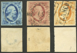 NETHERLANDS: Sc.1/3, 1852 Cmpl. Set Of 3 Used Values, Very Fine Quality! - Other & Unclassified