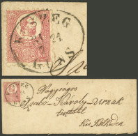 HUNGARY: Sc.3, 1871 5Kr. Rose, Lithographed, Franking A Cover Used On 31/JUL/1871, Very Fine Quality! - Altri & Non Classificati