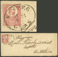 HUNGARY: Sc.3, 1871 5Kr. Rose, Lithographed, Franking A Cover Used On 31/JUL/1871, Very Fine Quality! - Sonstige & Ohne Zuordnung