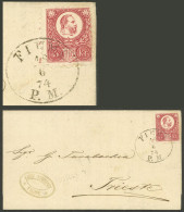 HUNGARY: Sc.9, 1871/2 5Kr. Rose, Engraved, Franking An Entire Letter Sent From Fiume To Trieste On 18/JUN/1874, Excellen - Other & Unclassified