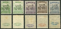 HUNGARY: Yvert 263A + Other Values, 5 Stamps Of 1919 With Interesting Impression On Back "MARQUE GARANTIE - SOC-MIS" In  - Other & Unclassified