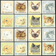 HUNGARY: Sc.1880/1887, 1968 Cats, Complete Set Of 8 Values, Perforated And IMPERFORATE, MNH, Excellent Quality! - Other & Unclassified