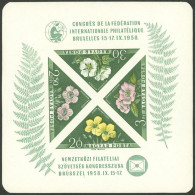 HUNGARY: Yvert 34b, 1958 Flowers, Imperforate, MNH, Excellent Quality! - Other & Unclassified