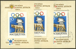 HUNGARY: Yvert 36, 1960 Roma Olympic Games, MNH Perforated And Imperforate S.sheets + Used (cancelled To Order), Very Go - Sonstige & Ohne Zuordnung