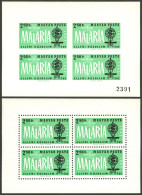 HUNGARY: 1962 Fight Against Malaria, Perforated S.sheet Of 4 Values + IMPERFORATE Sheet, Mint With Minor Hinge Marks, Ex - Otros & Sin Clasificación