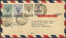 INDIA: Airmail Cover Sent To Argentina On 16/AU/1948, Franked With 3 Values Of The GANDHI Issue, Sent On The Second Day  - Other & Unclassified