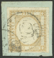 ITALY: Sc.25a, 1861 10g. Ocher, Used On Fragment, Very Fine Quality! - Unclassified