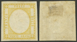 ITALY: Sc.26, 1861 20g. Yellow, Mint Original Gum, VF Quality! - Unclassified