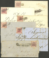 ITALY: 6 Folded Covers Or Entire Letters Used Between 1858 And 1860, All Franked With 2G. Of 1858 (several Shades), Ther - Neapel