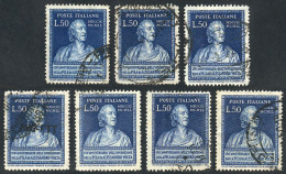 ITALY: Yvert 550, 1949 Volta 50L., 7 Used Examples Of VF Quality, Catalog Value Euros 259 - Non Classés