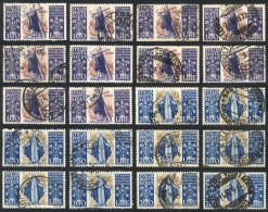 ITALY: Yvert 129/130, 1948 Santa Catherina, 10 Complete Used Sets, Fine To Excellent Quality, Catalog Value Euros 800. - Ohne Zuordnung