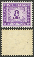 ITALY: Yvert 80, 1955/6 8L. Lilac, With "multiple Stars" Watermark, Mint Lightly Hinged, Very Fine Quality!" - Non Classés