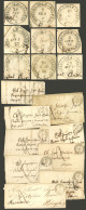 ITALY: 9 Entire Letters Sent Between 1853 And 1859 From "COSTIGLIOLE-SALUZZO" To Polonghera, Without Postage, Indicated  - Unclassified