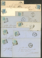 ITALY: 1868 To 1971 10 Entire Letters Sent From Senigallia And Orrino To Pesaro Franked With 20c., Sc.35 (London) X7 + S - Sin Clasificación