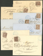 ITALY: 7 Entire Letters Sent From Roma, Napoli And Torino To Paris In 1878, All Franked With 30c. (Sc.30), Excellent Qua - Ohne Zuordnung