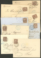 ITALY: 8 Entire Letters Sent From Roma, Napoli And Torino To Paris In 1878, All Franked With 30c. (Sc.30), Excellent Qua - Non Classés