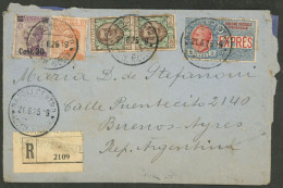 ITALY: 21/JUN/1925 Napoli - Argentina, Registered Cover Franked With 4.50L., On Back There Are Several Marks And Opening - Non Classificati