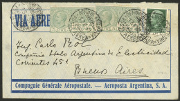 ITALY: Airmail Cover Sent From Genova To Argentina On 13/JUN/1931 Franked With 10.25L. (incluye 2x Sc.C9), On Back It Be - Ohne Zuordnung