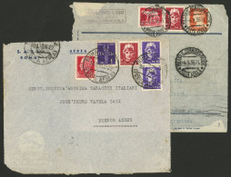 ITALY: 2 Fronts Of Airmail Covers Sent To Argentina In 1936 And 1940 With Attractive Postages! - Sin Clasificación