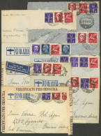 ITALY: 8 Airmail Covers Sent To Argentina Between 1937 And 1941 Franked With 13L., 3 Are Censored, Very Fine General Qua - Non Classés