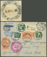 ITALY: 31/MAY/1937 Pomarance - Menendez Behety, Santa Cruz, Argentina, Registered Airmail Cover Sent Via Germany DLH Fra - Non Classificati