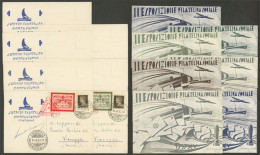 ITALY: 11/AU/1937 "II Mostra Filatelica Sociale", 2 Special Postcards Sent To Viareggio Franked With 10c. + Cinderellas  - Sin Clasificación