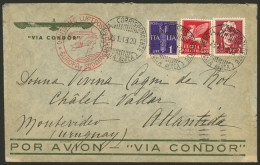 ITALY: 25/JA/1938 Genova - Uruguay, Airmail Cover Sent "via Condor" Franked With 13L., Montevideo Arrival Backstamp Of 3 - Non Classés