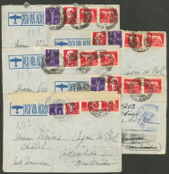 ITALY: 5 Airmail Covers Sent To Uruguay In 1941 Franked With 13L., Some Censored, Very Attractive And Of Fine To VF Gene - Non Classés