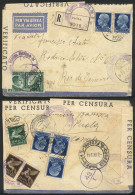 ITALY: Registered Airmail Cover Sent From Paola To Rio De Janeiro On 30/JUL/1941 Franked With 12.50L., Interesting Censo - Sin Clasificación