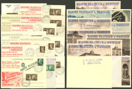 ITALY: 30 And 31/AU/1941 "Raduno Filatelico A Viareggio", Postal Card With Private Impression + Cover + 10 Postcards Wit - Sin Clasificación