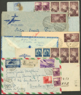 ITALY: 6 Airmail Covers Sent To Argentina (5) And Spain (to Reach A Passenger Of Steamer Juan De Garay) Between 1947 And - Sin Clasificación
