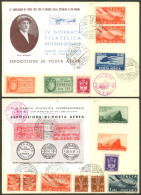 ITALY: 18/JUL/1947 2 Covers With Varied Postages + Cinderellas Of 100L. And 200L., Commemorating The "IV Giornata Filate - Unclassified