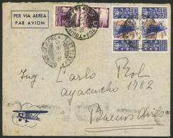 ITALY: 16/MAR/1948 Torino - Argentina, Airmail Cover Franked With 240L. Including A Pair Of 100L. 6th Printing Centenary - Sin Clasificación