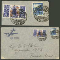 ITALY: 1/JUN/1948 Torino - Argentina, Airmail Cover Franked With 130L. Incluyding The 100L. Santa Caterina, With Arrival - Unclassified