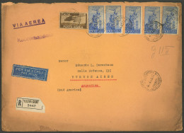 ITALY: 29/AU/1948 Milano - Argentina, Registered Airmail Cover Franked With 2,525 L., Some Small Defects, Very Nice! - Unclassified