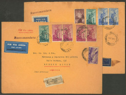 ITALY: Couple Of Registered Airmail Covers Sent To Argentina In SE/1948 Franked With 1,150 And 1,350 L., Some Minor Defe - Sin Clasificación