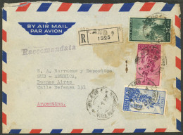 ITALY: 4/JA/1949 Milano - Argentina, Registered Airmail Cover Franked With 825L., Very Attractive! - Sin Clasificación