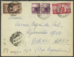 ITALY: 1/JUN/1949 Torino - Argentina, Airmail Cover Franked With 160L., Arrival Backstamp, Very Nice! - Non Classés